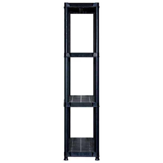 shumee Regal s policami 4-nadstropni črn 122x30,5x130 cm plastika
