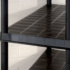 Greatstore Regal s policami 5-nadstropni črn 366x45,7x185 cm plastika