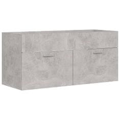 Vidaxl Komplet kopalniškega pohištva betonsko siva iverna plošča