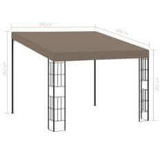 Vidaxl Paviljon za namestitev na steno 3x3 m taupe blago