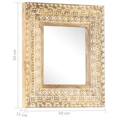 Vidaxl Ročno izrezljano ogledalo 50x50x11 cm trden mangov les