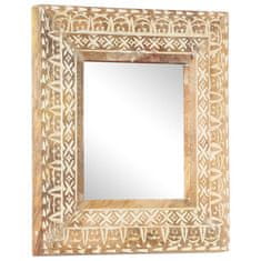 Vidaxl Ročno izrezljano ogledalo 50x50x11 cm trden mangov les