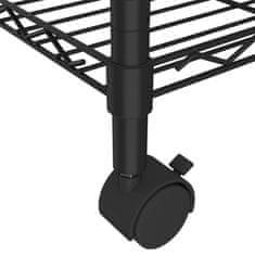 Vidaxl 4-nadstropni regal s kolesi 90x35x142 cm črn 200 kg