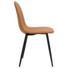 Vidaxl Jedilni stoli 4 kosi 45x54,5x87 cm svetlo rjavo umetno usnje