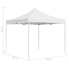 Greatstore Profesionalni šotor za zabave aluminij 3x3 m bel