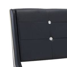 Vidaxl Postelja z vzmetnico črno umetno usnje 140x200 cm