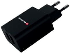 SWISSTEN omrežni adapter Smart Ic 2X Usb 2.1A Power + podatkovni kabel Usb/Lightning Mfi 1.2 M Black