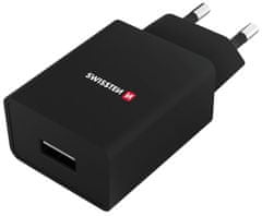 SWISSTEN Network Adapter Smart Ic 1X Usb 1A Power + Usb/Type C Data Cable 1,2 M Black