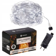Springos Micro LED novoletne lučke s programatorjem 480 LED 48m hladno bele
