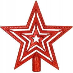 Springos Zvezda za na božično jelko rdeča 10 cm