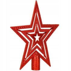 Springos Zvezda za na božično jelko rdeča 10 cm