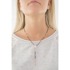 Amen Rožnata pozlačena ogrlica s kristali rožnega venca CRORN4
