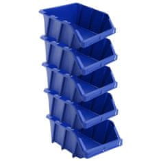 Vidaxl Skladalni zaboji za shranjevanje 35 kosov 218x360x156 mm modri