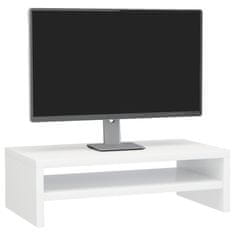 Vidaxl Stojalo za ekran visok sijaj belo 42x24x13 cm iverna plošča