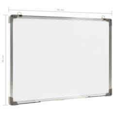 Vidaxl Magnetna piši-briši tabla bela 70x50 cm jeklo
