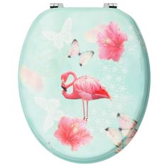 Greatstore Deska za WC školjko MDF dizajn flaminga