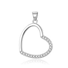 Beneto Romantičen srebrni obesek v obliki srca AGH264