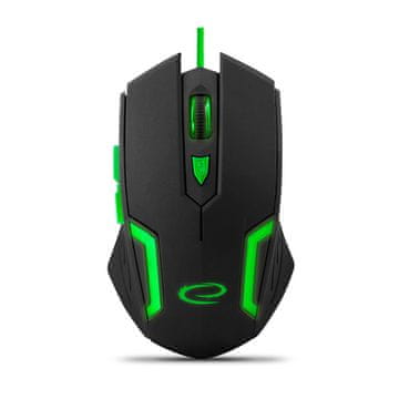 shumee EGM205G ŽIČNA 6D USB IGRALNA MIŠKA GREEN FIGHTER ESPERANZA GAMING