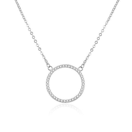 Beneto Bleščeča srebrna ogrlica s cirkoni AGS1169 / 47