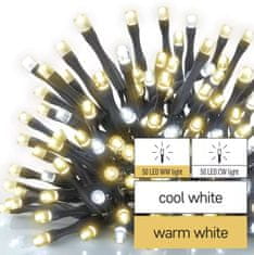 Emos svetlobna veriga, 100 LED, 10m, topla/hladna bela