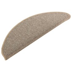 Vidaxl Stopniščne preproge 15 kosov 65x21x4 cm rjave polkrožne velike