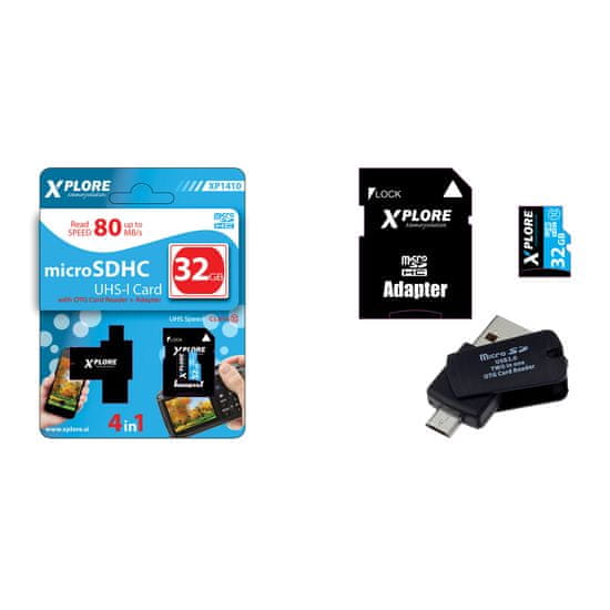 Xplore Spominska kartica sdhc 4v1 u3 32GB micro usb XP1410