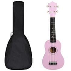 Greatstore Otroški ukulele soprano s torbo roza 21"