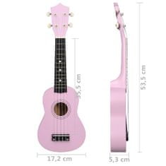 shumee Otroški ukulele soprano s torbo roza 21"