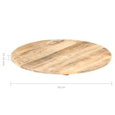 Vidaxl Mizna plošča iz trdnega mangovega lesa okrogla 15-16 mm 40 cm