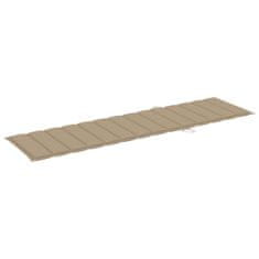 Vidaxl Blazina za ležalnik bež 200x50x3 cm oxford tkanina