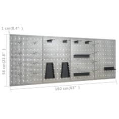 Vidaxl Delovna miza s štirimi stenskimi paneli