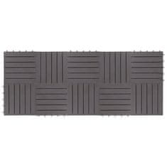 Vidaxl Talne plošče 10 kosov sive 30x30 cm trden akacijev les