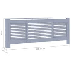 Greatstore Pokrov za radiator MDF siv 205 cm