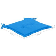 Vidaxl Blazine za vrtne stole 4 kosi modre 50x50x3 cm oxford tkanina