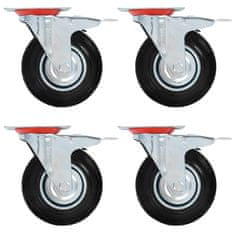 shumee vidaXL Gibljiva kolesa z dvojnimi zavorami 4 kosi 125 mm