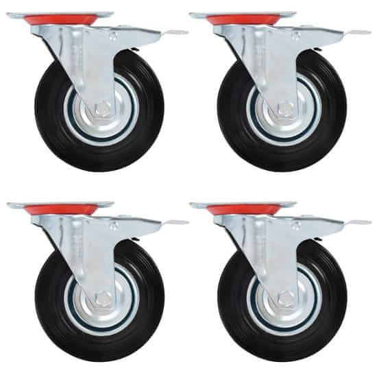 shumee vidaXL Gibljiva kolesa z dvojnimi zavorami 4 kosi 125 mm