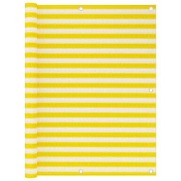 Vidaxl Balkonsko platno rumeno in belo 120x500 cm HDPE
