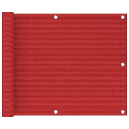 Vidaxl Balkonsko platno rdeče 75x300 cm HDPE