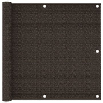 Vidaxl Balkonsko platno rjavo 90x400 cm HDPE