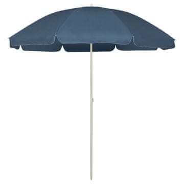 Vidaxl Senčnik za na plažo moder 240 cm