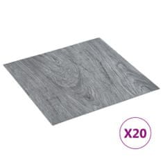 Vidaxl Samolepilne talne plošče 20 kosov PVC 1,86 m2 svetlo sive