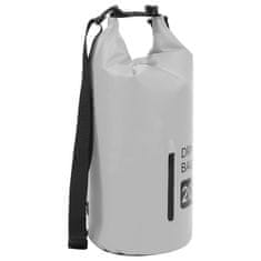 Vidaxl Torba Dry Bag z zadrgo siva 20 L PVC