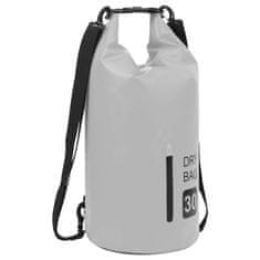 Vidaxl Torba Dry Bag z zadrgo siva 30 L PVC