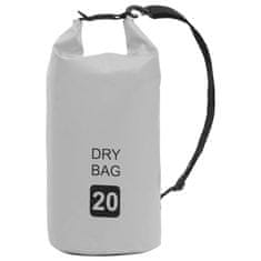 Vidaxl Torba Dry Bag siva 20 L PVC