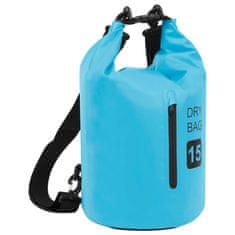 Vidaxl Torba Dry Bag z zadrgo modra 15 L PVC