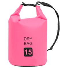 Vidaxl Torba Dry Bag roza 15 L PVC