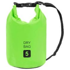 Greatstore Torba Dry Bag zelena 5 L PVC