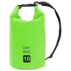 Vidaxl Torba Dry Bag zelena 10 L PVC