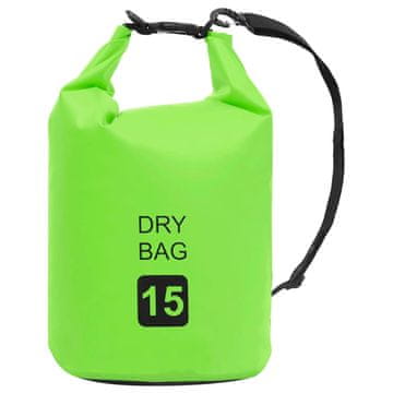 Vidaxl Torba Dry Bag zelena 15 L PVC