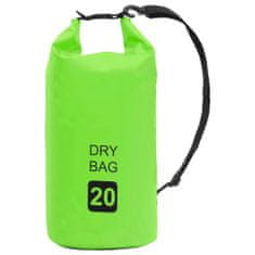 Greatstore Torba Dry Bag zelena 20 L PVC